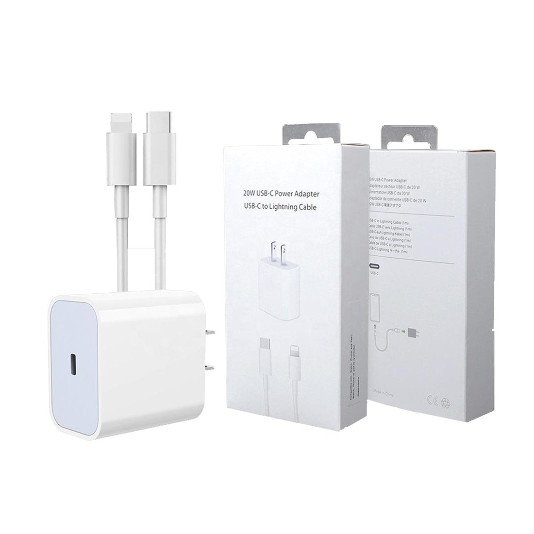 Type C To Lightning Cable + Power Adapter in Packaging (20W) Type C To Lightning Cable + Power Adapter in Packaging (20W)