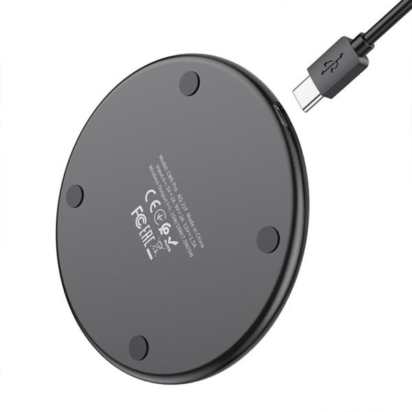 hoco cw6 pro easy 15w charging wireless fast charger black 3