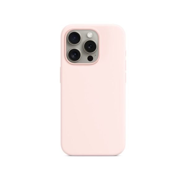 Silicone Case For iPhone 15 Pro Light Pink