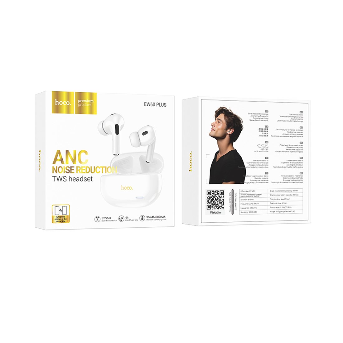 HOCO EW60 Plus ANC Wireless Earphones pack HOCO EW60 Plus ANC Wireless Earphones pack