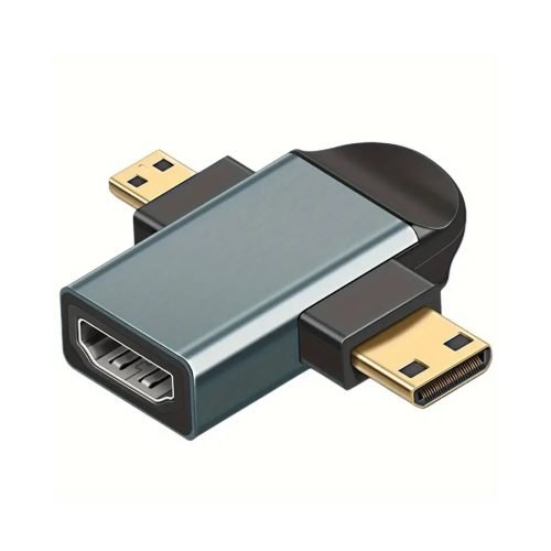 Aluminum Alloy Adapter For HDMI, Mini And Micro HDMI Combined, Adapter For 2k Resolution TV Screens, Accessories For Home Cameras, Tablets, And Projector