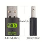 USB WiFi And Bluetooth Adapter,600Mbps Dual Band 2.4G 5G Wireless WiFi Dongle (AC Series) 2