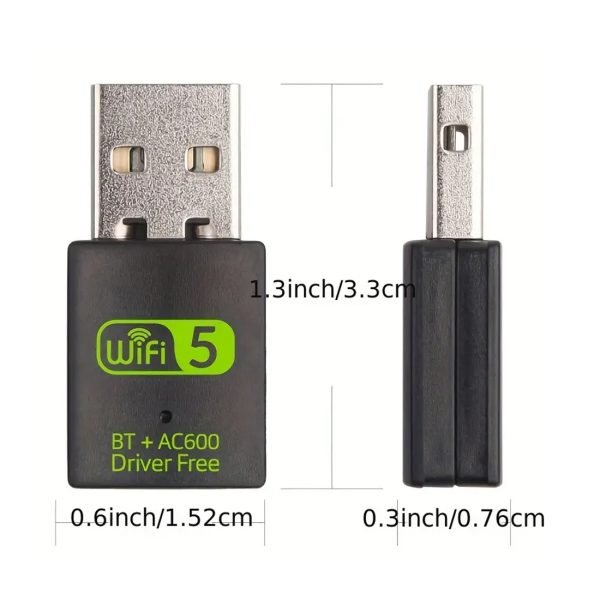 USB WiFi And Bluetooth Adapter,600Mbps Dual Band 2.4G 5G Wireless WiFi Dongle (AC Series) 2