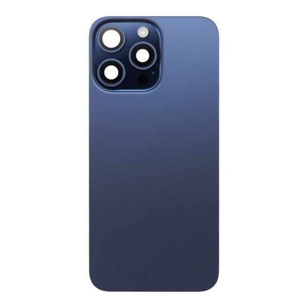 iPhone 15 Pro Max Back Glass +Steel Plate +Pre Installed MagSafe Magnet +NFC And Flashlight Flex (Blue Titanium)