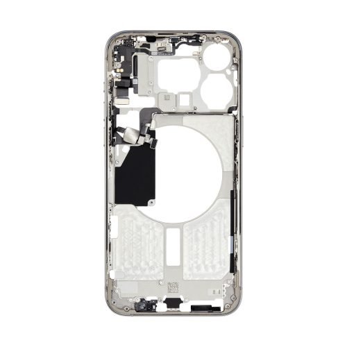 iPhone 15 Pro Max Mid Frame Housing + Small Parts–White Titanium