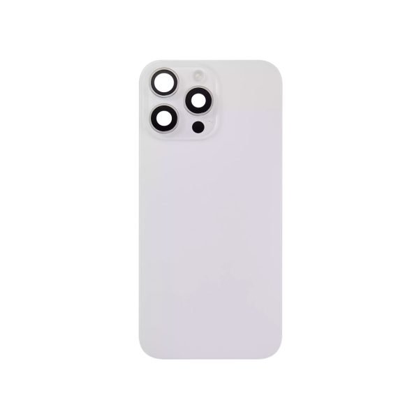 iPhone 16 Pro Max Back Glass +Steel Plate +Pre Installed MagSafe Magnet +NFC And Flashlight Flex (White Titanium)