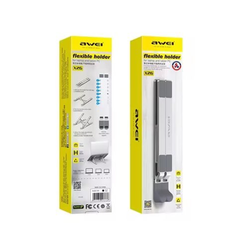 Awei X26 Flexible Alloy Holder For Laptops and Tablets pack