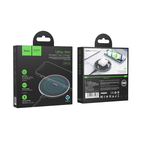 Hoco CW6 Pro Easy 15W Wireless Fast Charger – Black