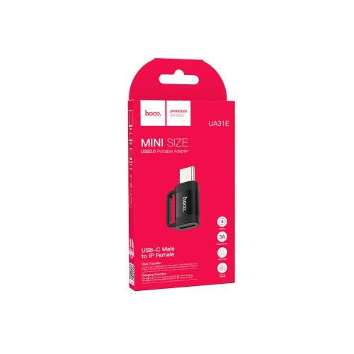 Hoco UA31E Adapter USB C To Lighting Black