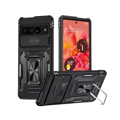Rugged Armor Ring Stand With Camera Cover Case For Google
